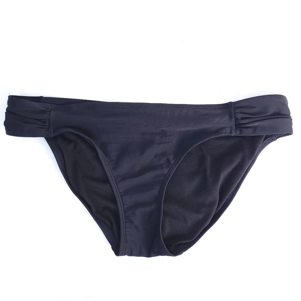 Xhilaration Large Bikini Bottoms Swimsuit Black Side Ruched Bathing Suit Neutral